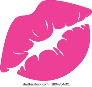Vector illustration of emoticon in the shape of a kiss
