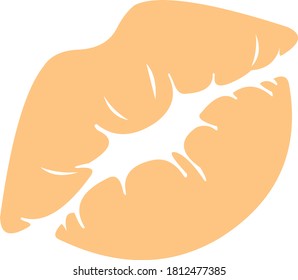 Vector illustration of emoticon in the shape of a kiss