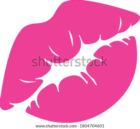 Vector illustration of emoticon in the shape of a kiss
