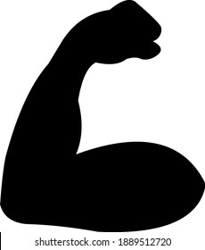 Vector illustration of emoticon of the silhouette of a bicep