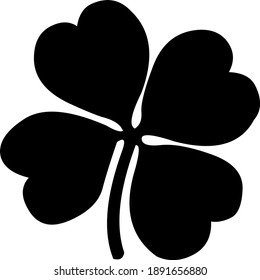 Vector illustration of emoticon of the silhouette of a clover