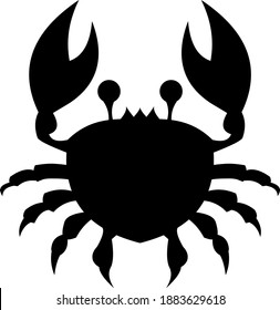 Vector illustration emoticon of the silhouette of a crab