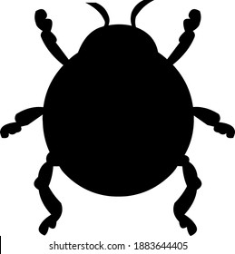 Vector illustration of emoticon of the silhouette of an insect