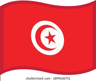 Vector illustration of emoticon of Tunisia flag