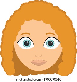 Vector illustration of emoticon of a woman's face