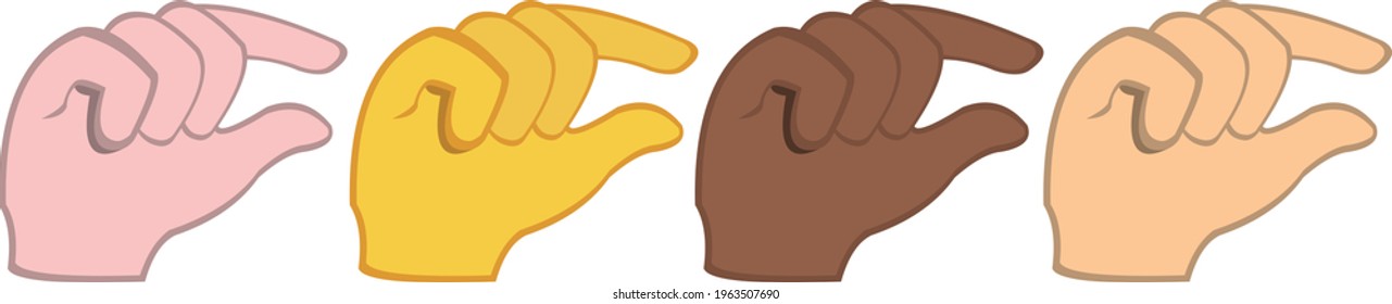 Vector illustration of emoticons of hands making a quantity gesture