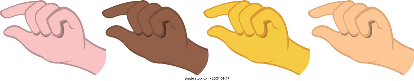 Vector illustration of emoticons of hands making a quantity gesture