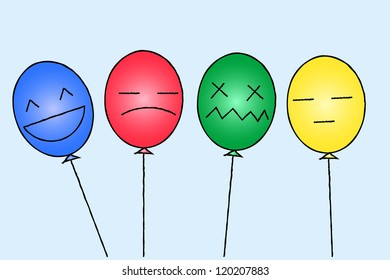 vector illustration of the emotion  balloons