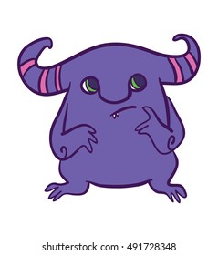 vector illustration with emotion monster on white background