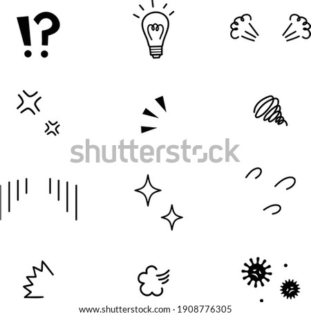 Vector illustration of emotional icons with black Foto d'archivio © 