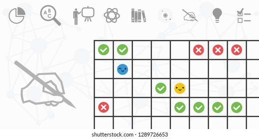 vector illustration for emotional patterns detection for psychological research concepts and diary therapy