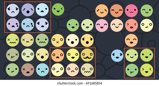 vector illustration for emotional patterns detection for psychological research concepts