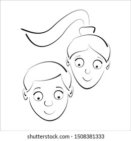 Vector illustration of the emotional reaction of people to a touching situation.