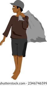 Ilustración vectorial de un explorador infantil emocionalmente expresivo con colores cautivadores. Ideal para proyectos de sensibilización social.