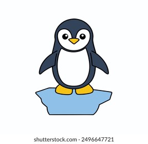 Ilustración vectorial del pingüino emperador de pie