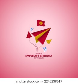 Vector illustration of Emperor's Birthday of Japan 23 February