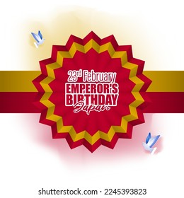 Vector illustration of Emperor's Birthday of Japan 23 February