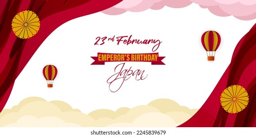 Vector illustration of Emperor's Birthday of Japan 23 February