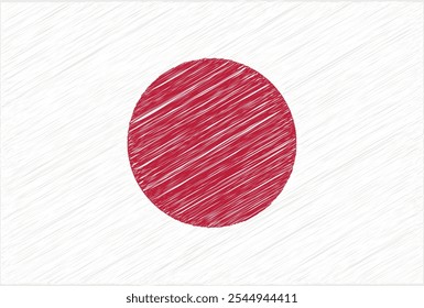 Ilustración vectorial del Cumpleaños del Emperador de Japón. Fondo de Vector de bandera de Japón estilo garabato. Cartel, tarjeta, Anuncio.