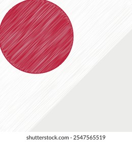 Ilustración vectorial del Cumpleaños del Emperador de Japón. Fondo de Vector de bandera de Japón estilo garabato. Cartel, tarjeta, Anuncio. Copiar espacio.