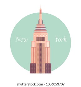 Vector Illustration Of Empire State Building In New York