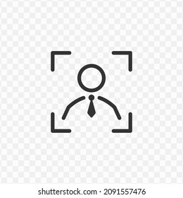 Ilustración vectorial del icono de foco del empleado en color oscuro y fondo transparente (png).
