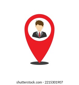 Vector illustration of employee location icon sign and symbol. colored icons for website design .Simple design on transparent background (PNG).