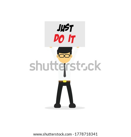 Vector illustration employee man encouraging