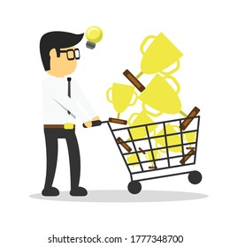 Empleado de ilustraciones de vectores obtiene muchos logros
