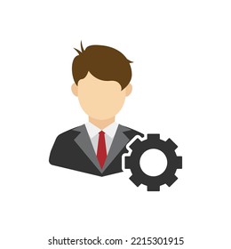 Vector illustration of employee management icon sign and symbol. colored icons for website design .Simple design on transparent background (PNG).