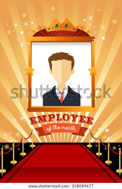 A vector illustration of employee of the month\
poster frame design