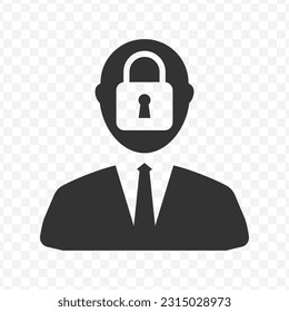 Vector illustration of employee privacy icon in dark color and transparent background(PNG).