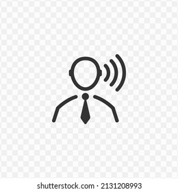 Vector illustration of employee signal icon in dark color and transparent background(png).