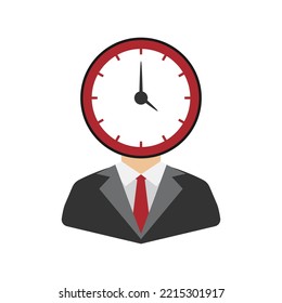 Vector illustration of employee time management icon sign and symbol. colored icons for website design .Simple design on transparent background (PNG).