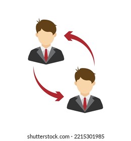 Vector illustration of employee turnover icon sign and symbol. colored icons for website design .Simple design on White background.