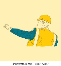 Vector Illustration, employee, worker, labor working people. Flat style