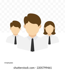 Vector Illustration Of Employees Team Avatar In Color On A Transparent Background (PNG). EPS Vector