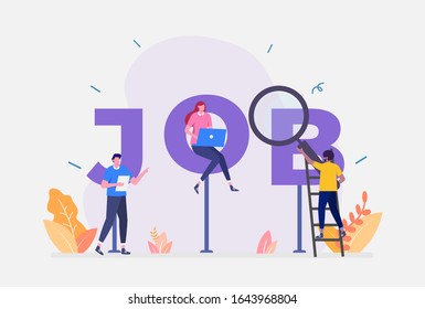 Vector Illustration, Employment Recruitment Concept, Showing human resource selecting potential future staff, Suitable for landing page, UI, web, App intro card, editorial, flyer,and banner