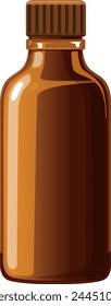 Ilustración vectorial de un frasco de medicamento vacío de color ámbar