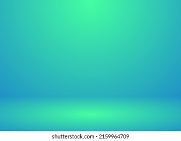 Vektorgrafik, leerer blauer Studiohintergrund. Luxuriöser, abstrakter Hintergrund für die Produktdarstellung. Leeres Studio Zimmer mit Hintergrundbeleuchtung. 
