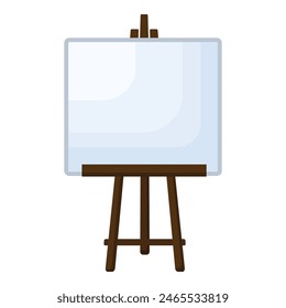 Vector illustration of an empty canvas on a classic wooden easel, suitable for art themes