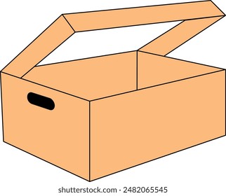 vector illustration Empty cardboard box for office document storage.