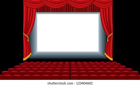 vector illustration of the empty cinema auditorium