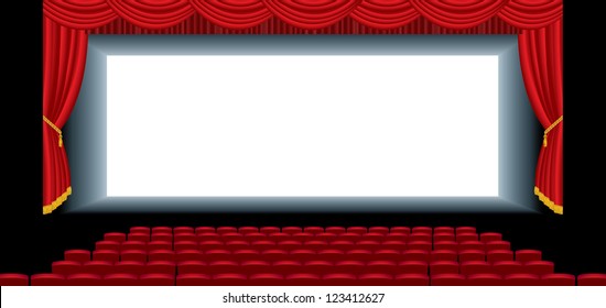 vector illustration of the empty cinema auditorium