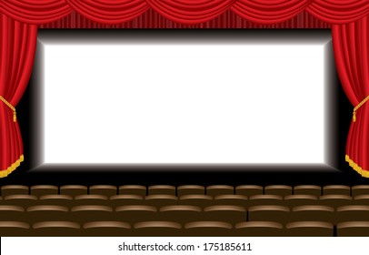 vector illustration of the empty cinema auditorium 