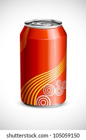 Vector Illustration Of Empty Cold Drink Can Against Abstract Background