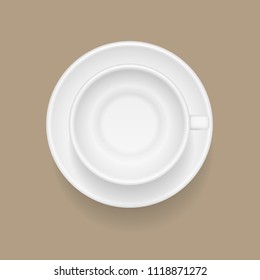 Vector illustration. Empty cup. Top view.