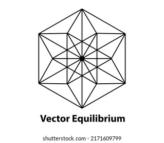 Ilustración vectorial del hexágono vectorial vacío de Equilibrio aislado en fondo blanco