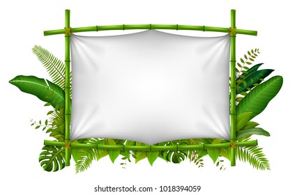 vector illustration of empty frame made of bamboo