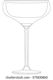 Vector illustration a empty glass for champagne